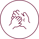 Hands clapping together in appreciation, representing dental care success and patient satisfaction.