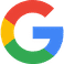 Google logo, colorful letters G in red, yellow, blue, and green.