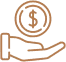 Hand holding coin with dollar sign symbol, representing dental payment or financial services.